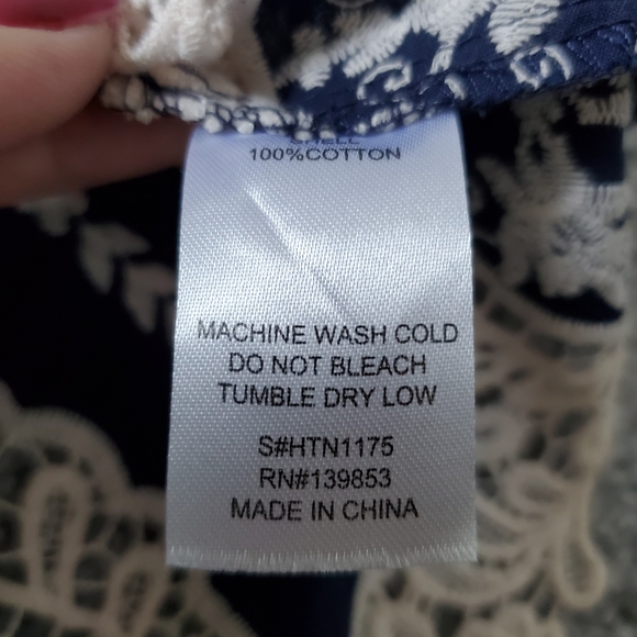 Bleuh Ciel Off Shoulder Top Navy with Emb Large - Picture 5 of 5